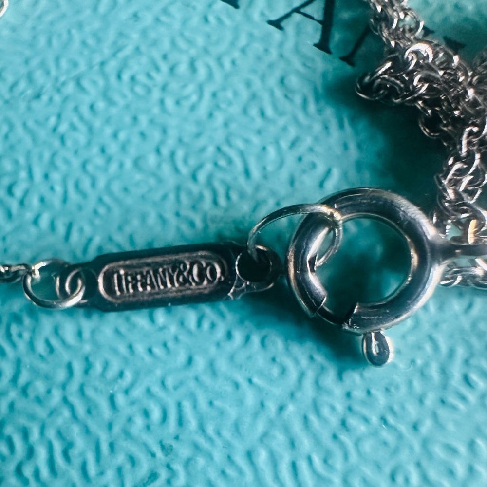 Tiffany & Co Sterling Silver Open Triple Star Necklace 925 w Box & Pouch - Picture 7 of 8